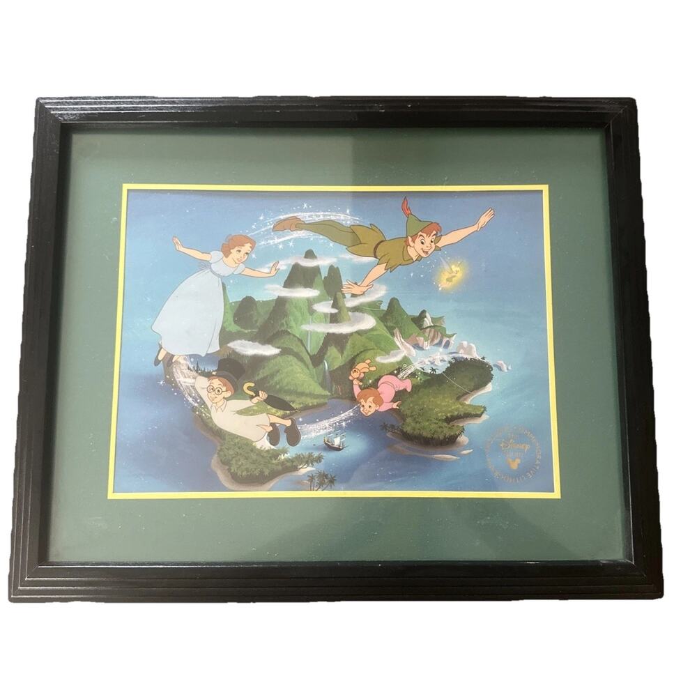 Disney Store Exclusive Peter Pan Commemorative Lithograph Framed Print